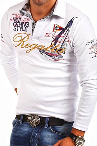MT Styles Langarm Poloshirt Regatta T-Shirt R-0665 [Weiß, von MYTRENDS Styles