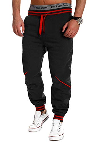 MT Styles Trainingshose Jogginghose MT-52 (Schwarz/Rot, M) von MYTRENDS Styles