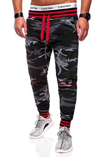 MT Styles Trainingshose Jogginghose MT-52 [Schwarz/Camouflage, L] von MYTRENDS Styles