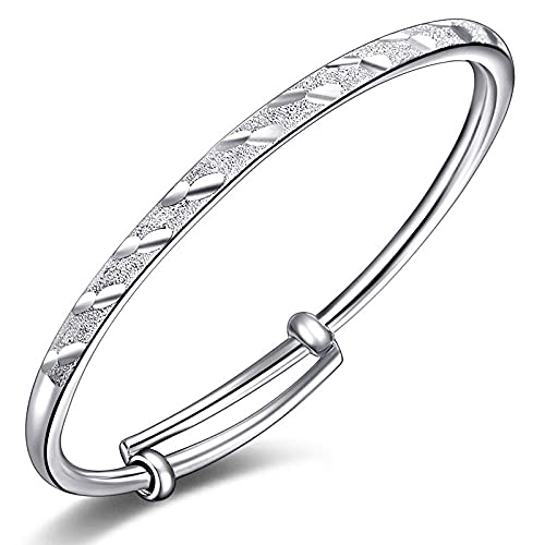 Armband Frauen Vintage Hand Matte Einstellbare Manschette Armreif Carve Armband Damen Silber Schmuck Geburtstag Geschenke for Schwestern Freund Paare Armband Frauen Vintage Hand Matte Einstellbare Manschette Armreif Carve Armband Damen Silber Schmuck Geburtstag Geschenke for Schwestern Freund Paare von MYXJX