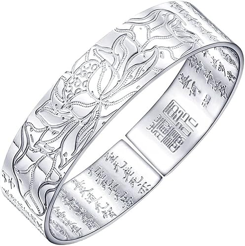 MYXJX Armband Frauen Hand Carve Fashion Lotus Manschette Armreif Exquisite Armband Damen Silber Schmuck Geburtstag MYXJX Armband Frauen Hand Carve Fashion Lotus Manschette Armreif Exquisite Armband Damen Silber Schmuck Geburtstag von MYXJX