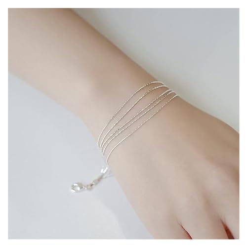 MYXJX Armband Frauen Mode einstellbar Multi-Layer dünne Armreif Sterling Silber Schmuck Geschenke für von MYXJX