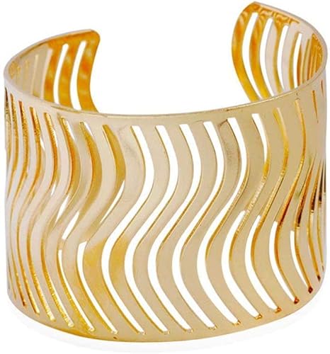 MYXJX Armband Verstellbares Bettelarmband for Damen, Schmuck, Punk-Stil, hohler Ring, offenes Ende, breite Manschettenarmbänder MYXJX Armband Verstellbares Bettelarmband for Damen, Schmuck, Punk-Stil, hohler Ring, offenes Ende, breite Manschettenarmbänder von MYXJX