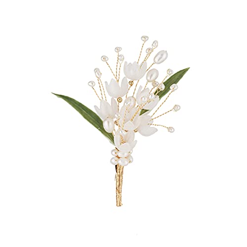 broschen Original handgemachte natürliche Perle elegante Maiglöckchen Blumen Brosche Pullover Pin for Frauen Schmuck von MYXJX