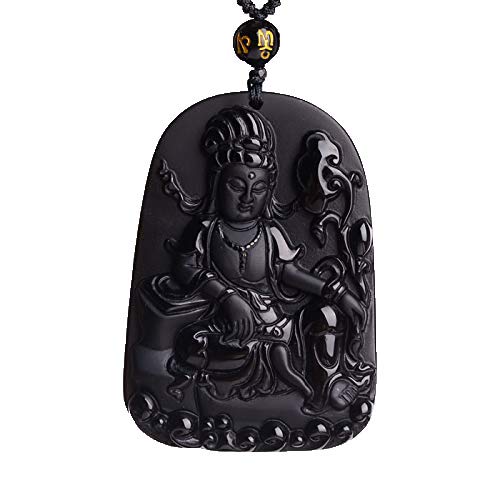 Obsidian-Halskette, Natürliche Obsidian-Guanyin-Anhänger-Halskette for Männer und Frauen von MYXJX