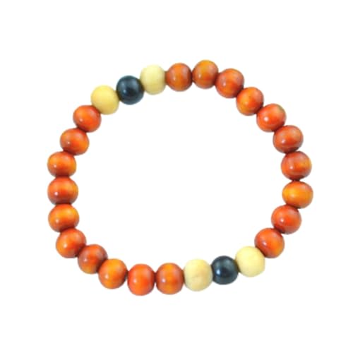 Perlenarmband, 1 Stück Gebet Holzperle Buddha Armband Verstellbar Rosenkranz Armbänder Männer Frauen Yoga Schmuck-rot(Bruin) von MYXJX