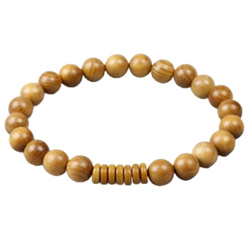 Perlenarmband, 1 Stück Naturholzperlen mit Kokosnussschale Männer Armbänder Meditation Frauen Gestrecktes Armband Gebet Schmuck Yoga Geschenk(Hd_19cm) von MYXJX