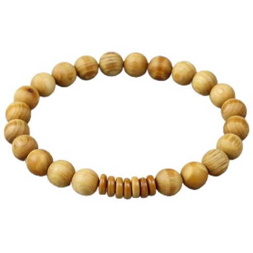 Perlenarmband, 1 Stück Naturholzperlen mit Kokosnussschale Männer Armbänder Meditation Frauen Gestrecktes Armband Gebet Schmuck Yoga Geschenk(Yb_23cm) von MYXJX