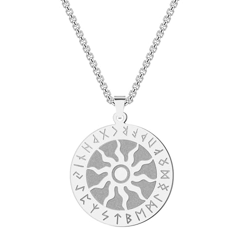 Halskette Anhänger Herren Halsketten Viking Sun Wheel Runenanhänger Halskette Geschenk von MYYCYCV