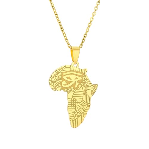 MYYCYCV Halskette Anhänger Afrika Karte des Auges der Sahara Halskette Vintage Anhänger Accessoires für Männer und Frauen Geschenk von MYYCYCV