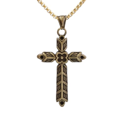 MYYCYCV Halskette Anhänger Kreuz Blume Halskette Anhänger Herren Vintage Choker Ornament Geschenk von MYYCYCV