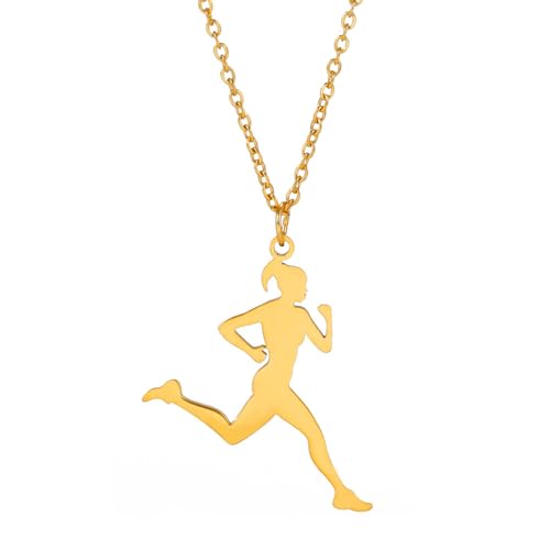 MYYCYCV Halskette Anhänger Sport Girl Running Anhänger Halskette Geschenk von MYYCYCV