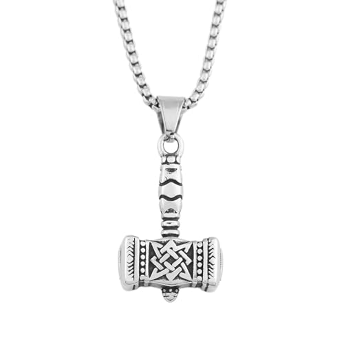 MYYCYCV Halskette Anhänger Wikinger Hammer Anhänger Halskette Mode Accessoires Herren Schmuck Anhänger Geschenk von MYYCYCV