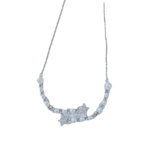 MYYCYCV Necklace pendant Leichte Luxus Mädchen Sinn für Design fließende Galaxie Zauber Perlenkette Schmuckgeschenke von MYYCYCV