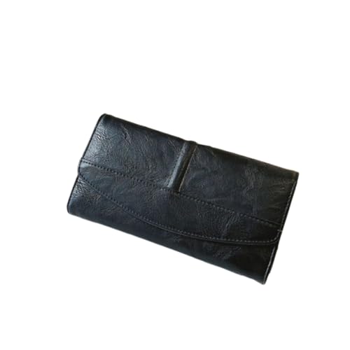 MYZCYBFC Vintage Damen Geldbörse lang große Kapazität Multi-Kartensteckplatz abgeschirmte Clutch Kartenhalter Ausweistasche (Black) von MYZCYBFC