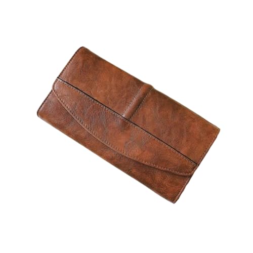 MYZCYBFC Vintage Damen Geldbörse lang große Kapazität Multi-Kartensteckplatz abgeschirmte Clutch Kartenhalter Ausweistasche (Brown) von MYZCYBFC