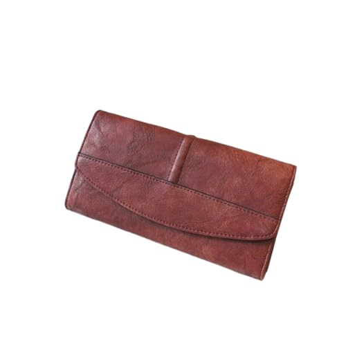 MYZCYBFC Vintage Damen Geldbörse lang große Kapazität Multi-Kartensteckplatz abgeschirmte Clutch Kartenhalter Ausweistasche (Burgundy) von MYZCYBFC