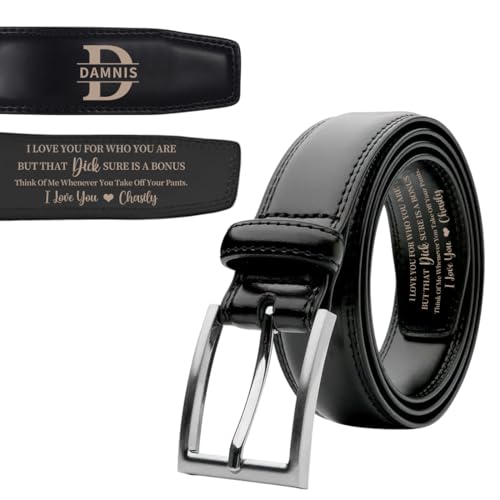 I Sucked It, So It's Mine Personalisierte Valentinstag Herren Ledergürtel, Benutzerdefinierte gravierte Name Leder Gürtel Geschenk für Männer Ihn Mann Freund (23) von MYZQIFF