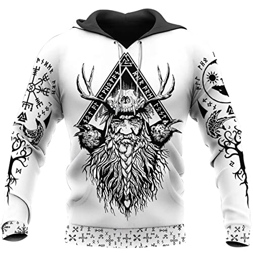 MYZTTZR Odin Yggdrasil,L, Nordische Mythologie Kapuzenpulli, Frühling Herbst Langärmelig Kapuze Berserker Yggdrasil Walhalla Pullover Papa Geschenk von MYZTTZR
