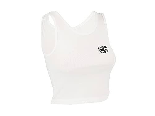 Damen-Cropped-Top, Farbe: weiß, Größe: M - Motiv: "SIMSON" von MZA