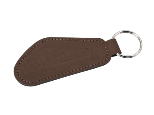 MZA Schlüsselanhänger gebogen Simson, aus Kunstleder, Farbe: Braun von MZA