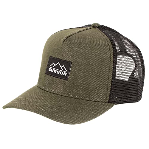 MZA Trucker Cap Curved, Farbe: Olivgrün, Motiv:Simson Suhler Berge von MZA