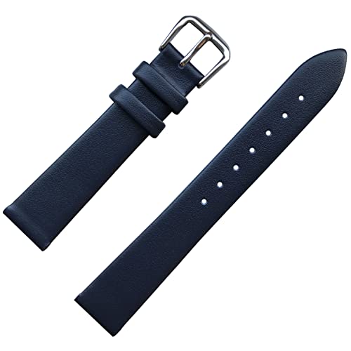 MZBUTIQ 18mm Dunkelblau Dünn Weich Leder Uhrenarmband Ersatz für Damen von MZBUTIQ