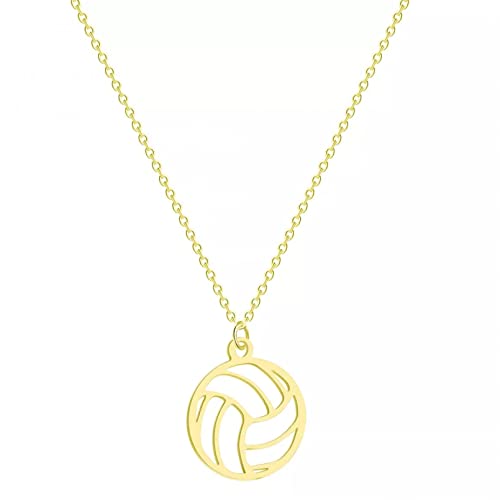 Halskette mit Anhänger Mode Volleyball Halskette Frauen Männer Ball Anhänger Sport Schmuck Geschenke Volleyball Sport Fan Coach Halskette Bestes Geschenk Schmuck Gastgeschenke von MZMZFFL@