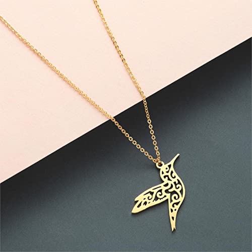 Halskette mit Anhänger Origami Tier Kolibri Halskette Männer Schmuck Fliegender Vogel Lange Halskette Vogelliebhaber Geschenke Für Frauen Statement Halskette Schmuck-Party-Weihnachtsgeschenke von MZMZFFL@