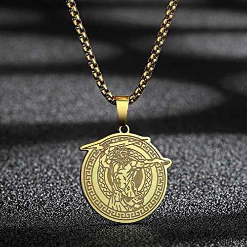 Halskette mit Anhänger Vintage griechische Mythologie Zeus Anhänger Halskette für Männer Punk Amulett Choker Schmuck Schmuck-Party-Weihnachtsgeschenke von MZMZFFL@