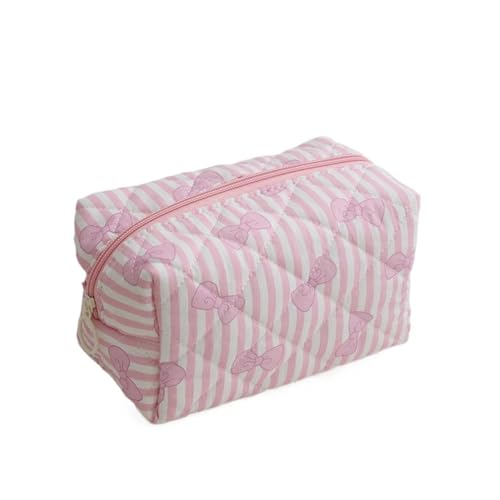 1PC Blume Gedruckt Puffy Quilted Zipper Make-Up Tasche Lagerung Organizer Toiletry Handtasche Tasche Große Reise Kosmetik(Black) von MZPOZB