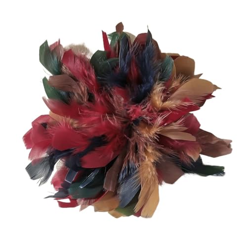 20CM Feder Blume Große Brosche for Frauen Dame Luxus Persönlichkeit Revers Pins Party Hochzeit Kleidung Schmuck(Color 08) von MZPOZB