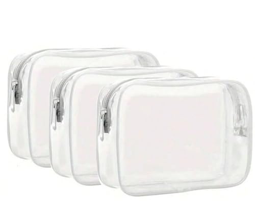 3/6pcs Waterproof PVC Toiletry & Makeup Bag Set with Zipper – Clear Travel Organizers for Men & Women(3PCS Small) von MZPOZB
