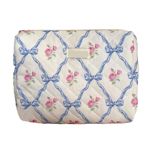 Blumen-Quilt-Make-up-Tasche for Damen, mit Reißverschluss, Kosmetik-Organizer, weibliche Stoffhandtasche, tragbarer Kulturbeutel for Mädchen(Color4) von MZPOZB