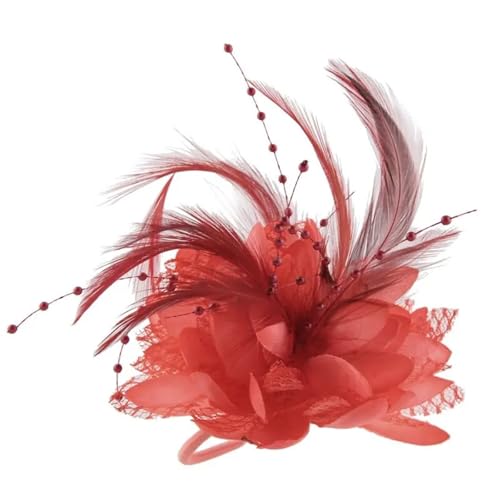 Charm Broschen Stoff Blume Pins Haar Zubehör Haarband for Mädchen Festival Dekoration(Light red) von MZPOZB