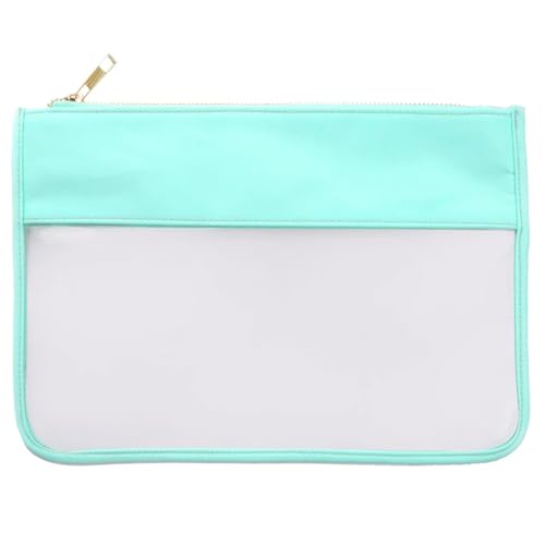 Clear PVC Pouch Waterproof Transparent Travelbag Cosmetics Brush Purse Plastic Zipper Toiletry Makeup Organizer(DEEP Blue,S) von MZPOZB