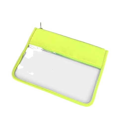 Clear PVC Pouch Waterproof Transparent Travelbag Cosmetics Brush Purse Plastic Zipper Toiletry Makeup Organizer(Green,M) von MZPOZB