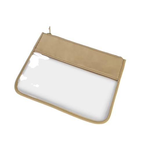 Clear PVC Pouch Waterproof Transparent Travelbag Cosmetics Brush Purse Plastic Zipper Toiletry Makeup Organizer(Khaki,S) von MZPOZB