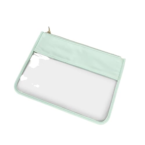 Clear PVC Pouch Waterproof Transparent Travelbag Cosmetics Brush Purse Plastic Zipper Toiletry Makeup Organizer(Mint Green,S) von MZPOZB