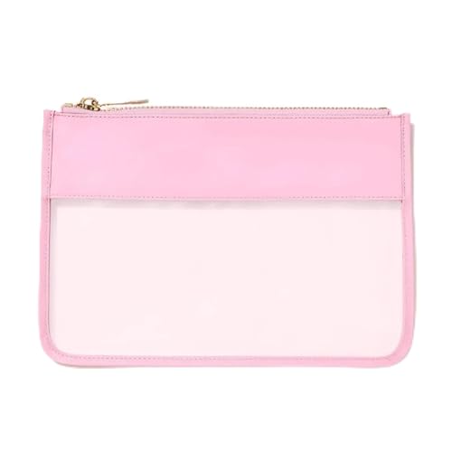 Clear PVC Pouch Waterproof Transparent Travelbag Cosmetics Brush Purse Plastic Zipper Toiletry Makeup Organizer(Pin,M) von MZPOZB