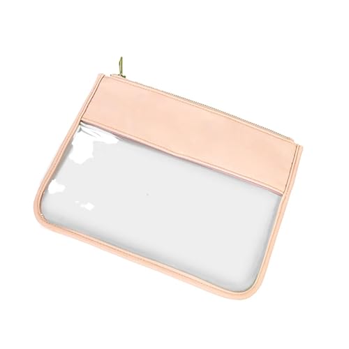 Clear PVC Pouch Waterproof Transparent Travelbag Cosmetics Brush Purse Plastic Zipper Toiletry Makeup Organizer(Pink,M) von MZPOZB