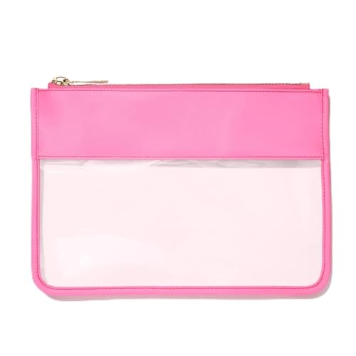 Clear PVC Pouch Waterproof Transparent Travelbag Cosmetics Brush Purse Plastic Zipper Toiletry Makeup Organizer(Rose,S) von MZPOZB