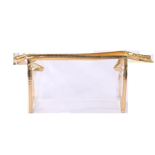 Clear Waterproof PVC Cosmetic Bag Organizer Women Makeup Wash Pouch Large Capacity Skincare Storage Bags(Gold) von MZPOZB