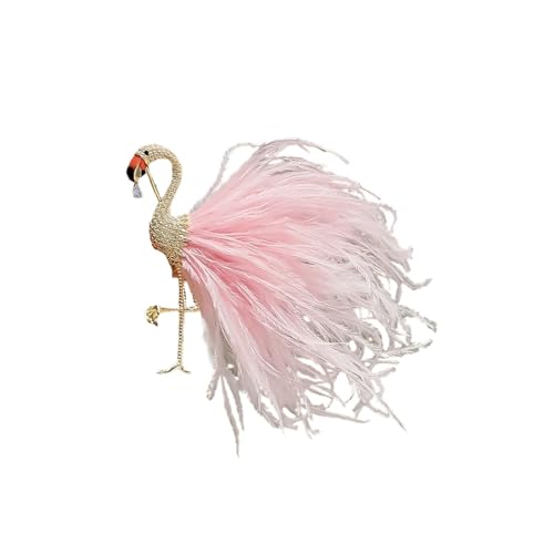 Elegante Frauen Mädchen Mode Feder Abzeichen Pin Unisex Klassische Brosche Schmuck(Pink) von MZPOZB