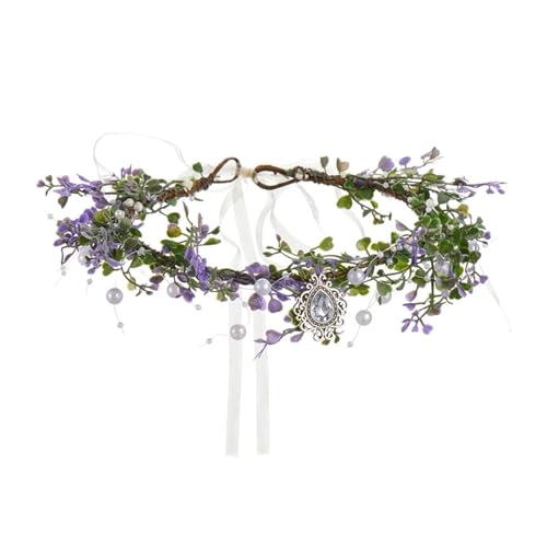 Elfenkrone KopfstüCk Feen-Stirnbänder for Frauen, Elfen-Blumenkronen, florale Kristalle, Kopfbedeckung for Party, Haarschmuck, Kostüm-Requisiten Tiara Und Elfen Ohren Set (Size : As photo shows-04) von MZPOZB