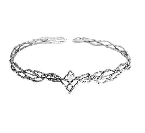 Elfenkrone KopfstüCk Kristall-Elfen-Haarkrone, Feenhaar, Wald-Haarband, Elfen-Pixie-Haarschmuck for Frauen Tiara Und Elfen Ohren Set (Color : As picture-13) von MZPOZB