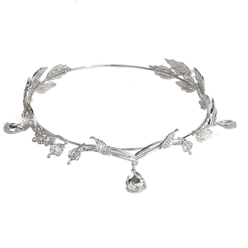 Elfenkrone KopfstüCk Modische Elfenkrone for die Augenbrauen, Herz im Ethno-Stil for die Stirn, sanftes und elegantes Haarband, Feen-Stirnband Tiara Und Elfen Ohren Set (Size : 01 Large size) von MZPOZB