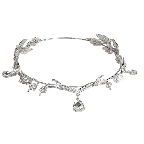 Elfenkrone KopfstüCk Modische Elfenkrone for die Augenbrauen, Herz im Ethno-Stil for die Stirn, sanftes und elegantes Haarband, Feen-Stirnband Tiara Und Elfen Ohren Set (Size : 03 Small size) von MZPOZB