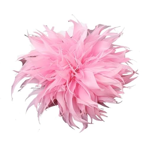 Feder Corsage Broschen for Frauen elegante Blume Revers Pins Hochzeit Party Abzeichen Schmuck Zubehör(Pink) von MZPOZB