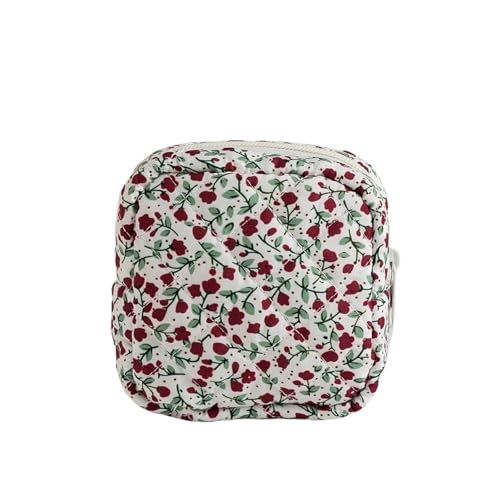 Gesteppte Aufbewahrungs-Make-up-Tasche mit Blumenmuster, Kosmetiktasche for Damen, Reise-Hautpflegetasche, Toilettenartikel for Beauty-Organizer(Color-16) von MZPOZB